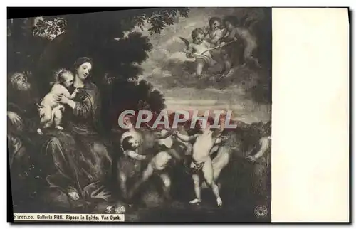 Cartes postales Firenze Galleria Pitti Riposo In Egitto Van Dyck