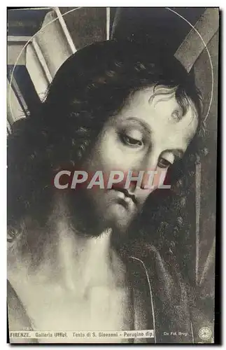 Cartes postales Firenze Galleria Uffizi Testa Di S Giovanni Perugino dip