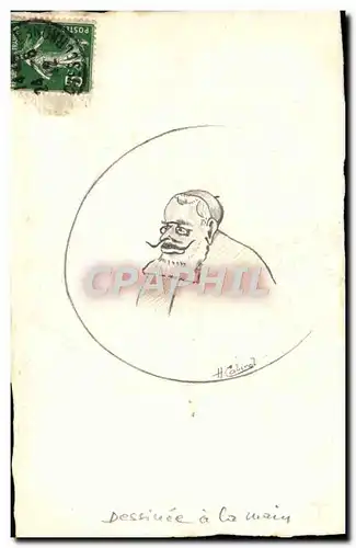 Cartes postales Dessin a la main Homme a la moustache Cabinot