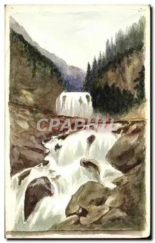 Cartes postales Dessin a la main Cascade