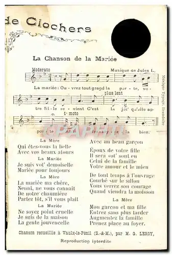 Cartes postales La Chanson De La Mariee