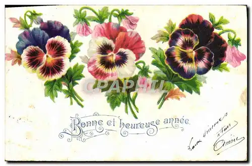 Ansichtskarte AK Bonne Et Heureuse Annee Fleurs