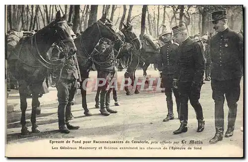 Cartes postales Epreuve De Fond Pour Reconnaissances De Cavalerie Prix Offerts Par Le Matin Maunoury Bridoux Mil