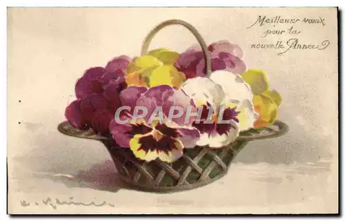 Cartes postales Meilleurs Noeux Pour La Nouvelle Annee Fleurs