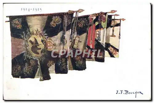 Cartes postales Drapeaux allemands 1914 1915 Militaria