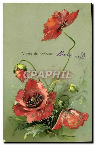 Cartes postales Voeux De bonheur Fleurs