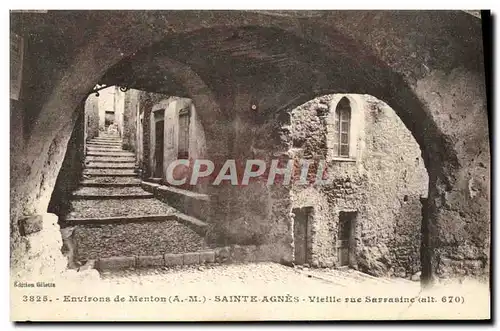 Cartes postales Environs De Menton Sainte Agnes Vieille Rue Sarrrasine