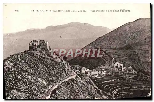 Cartes postales Castillon Vue Generale Des Deux Villages