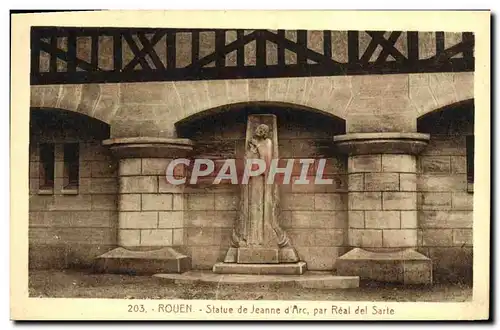 Ansichtskarte AK Rouen Statue De Jeanne d&#39Arc Par Real Del Sarte