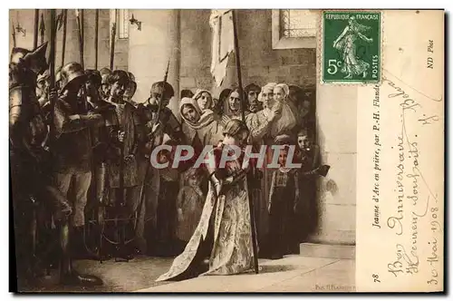 Cartes postales Jeanne d&#39Arc En Priere Par Flandre