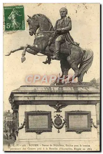 Ansichtskarte AK Rouen Statue De Napoleon Fondue Avec Le Bronze des canons de la bataille d&#39Austerlitz