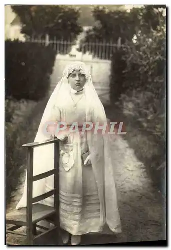CARTE PHOTO Enfant communiante Mireille Pinte 3 juin 1923 L&#39Isle Adam