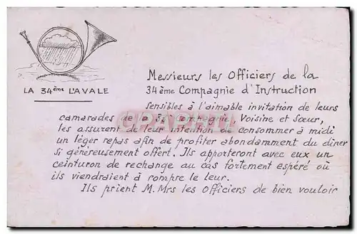 Cartes postales moderne Messieurs Les Officiers De La 34eme compagnie d&#39instruction Corps de chasse Militaria