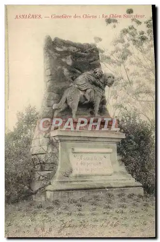 Cartes postales Asnieres Cimetiere Des Chiens Le Chien Sauveteur Barry