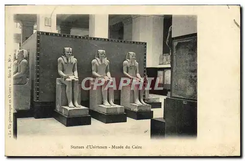 Cartes postales Statues d'Usirtesen Musee Du Caire Egypte