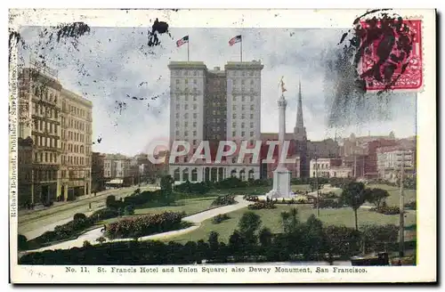 Ansichtskarte AK St Francis Hotel And Union Square Also Dewey Monument San Francisco