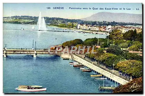 Ansichtskarte AK Geneve Panorama Vers le Quai des Eaux Vives et le Lac