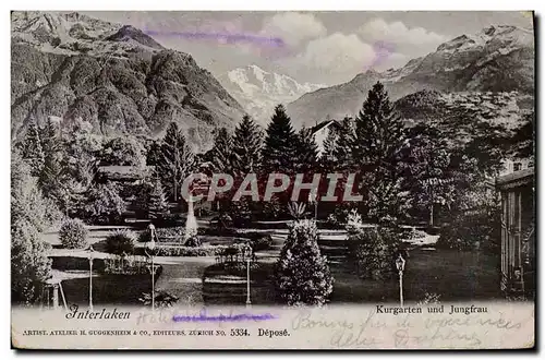 Cartes postales Interlaken Kurgarten und Jungfrau