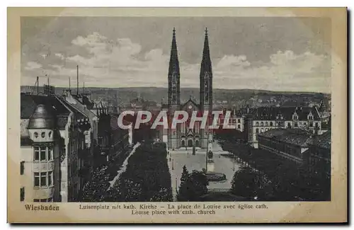 Cartes postales Wiesbande Luisenplatz Kath Kirche