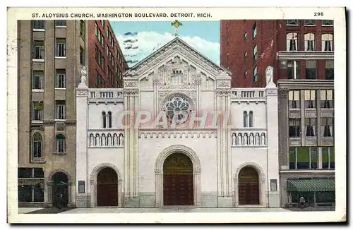 Ansichtskarte AK st Aloysius Church Washington Boulevard Edtroit Mich