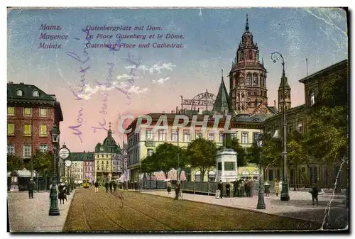 Cartes postales Mainz La Place Gutenberg et le Dome