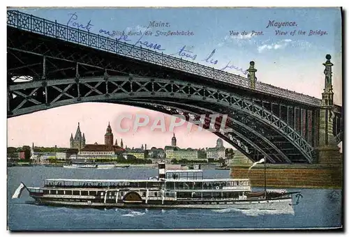 Cartes postales Mainz Mayence Vue Du Pont Bateau