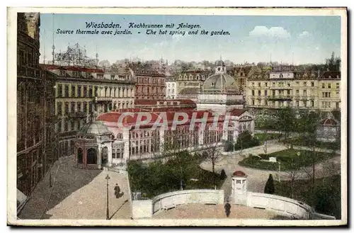 Cartes postales Wiesbaden Kochbrunnen Mit Anlagen