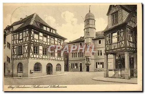 Cartes postales Alzey Rathaus mit Volkerbrunnen