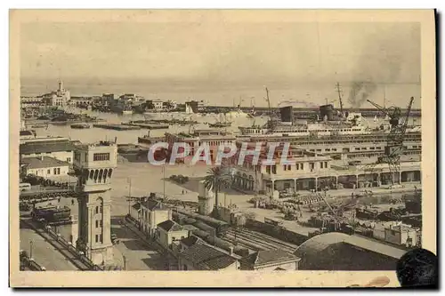 Ansichtskarte AK Alger Les Gares Maritimes et les Batiments des Cies Transatlantique et Mixte Bateaux