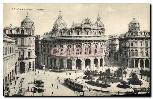 Ansichtskarte AK Genova Plazza Corvetto Tramway