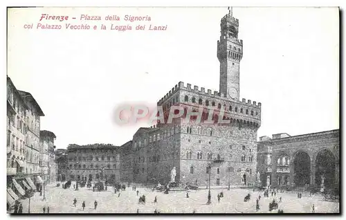 Cartes postales Firenze Piazza Della Sinoria Col Palazzo Vecchio e La Loggia Dei Lanzi