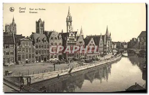 Cartes postales Gand Quai aux Herbes