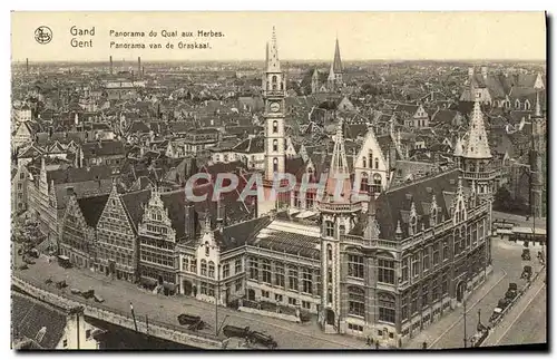 Cartes postales Gand Panorama Du Quai Aux Herbes