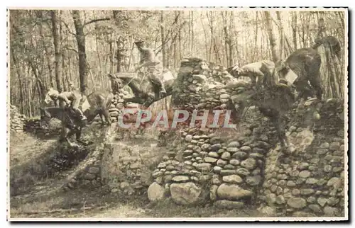 CARTE PHOTO Monti Pinerolo Cavaliers Soldats Miliaria