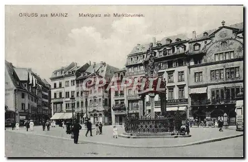 Cartes postales Gruss Aus Mainz Marktplatz Mit Markitbrunnen