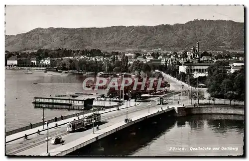 Cartes postales moderne Zurich Quaibrucke Und Uetliberg Tramway