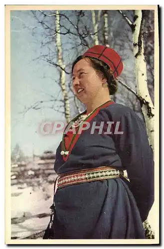 Cartes postales Jamtland Lappkvinna Folklore Finlande