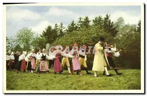 Cartes postales Skansen Stockholm Skansens Folklore Violon Musique Suede