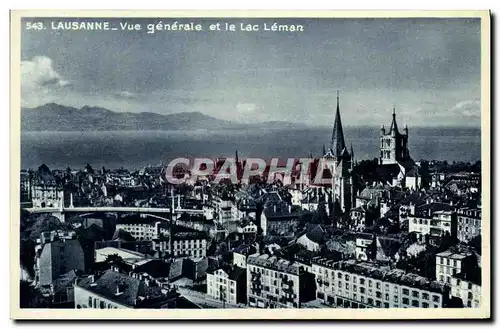 Cartes postales Lausanne Vue Generale Et Le Lac Leman