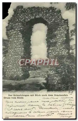 Cartes postales Der Rolandsbogen Mit Blick Nach Dem Drachenfels Gruss Vom Rhein