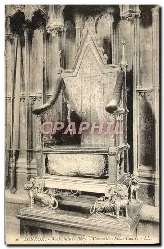 Ansichtskarte AK London Westminster Abbey Coronation Stone chair