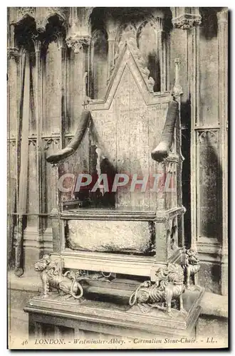Cartes postales London Westminster Abbey Coronation Stone chair