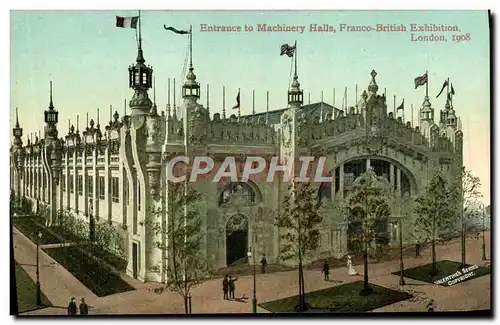 VINTAGE POSTCARD Fan-in To Mahinery Halls Free British Exhibition London 1908