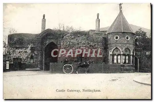 Cartes postales Castle Gateway Nottingham Attelage Cheval