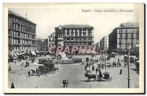 Ansichtskarte AK Napoli Plazza Garibaldi E Monumento