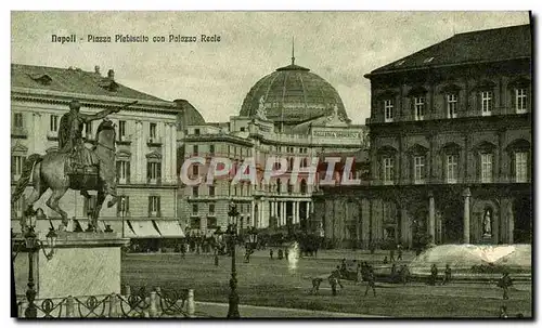 Cartes postales Napoli Plazza Plebiscito Con Palazzo Reale