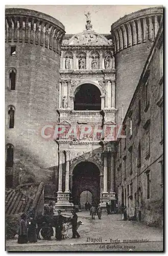 Cartes postales Napoli Porta Monumentale Del Castello Vache Enfants