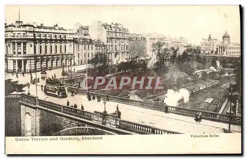 Cartes postales Union Terrace and gardens Aberdeen Train
