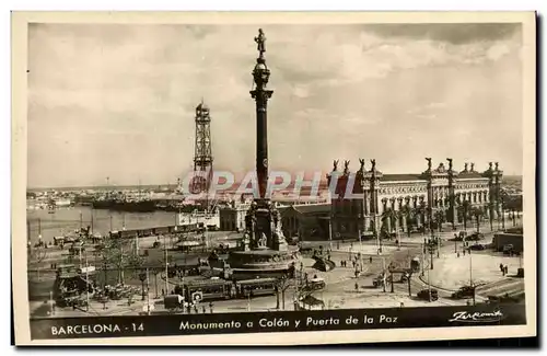 Ansichtskarte AK Barcelona Monumento A Colon Y Puerta De La Paz