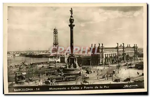 Cartes postales Barcelona Monumento A Colon Y Puerta De La Paz